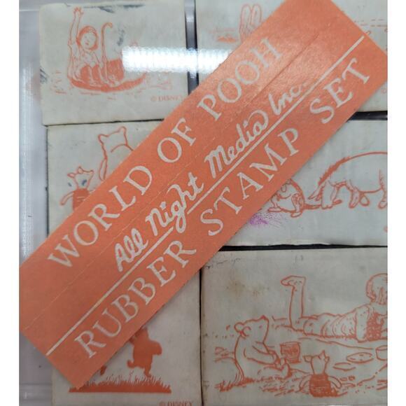 World Of Pooh Set of 6‎ Rubber Stamps All Night Media Disney 1of3 - Picture 5 of 6